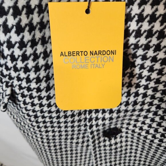NWT‎ Alberto Nardoni Longline Houndstooth Shelby Coat Size 40 - Picture 5 of 8
